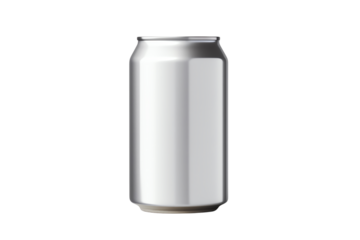 Image shows a plain silver can on a black background.