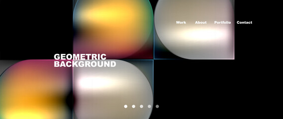 Bright colorful squares with round elements minimal geometric background. Vector Illustration For Wallpaper, Banner, Background, Card, Book Illustration, landing page