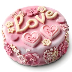 Love Expressed Through a HeartShaped Cake on White