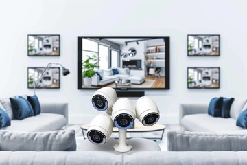 The protective alarm system utilizes dual cameras and digital recording for remote monitoring and loud signaling against crimes.
