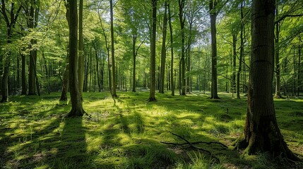 Obraz premium A Journey into the Untamed Heart of Nature, Where Majestic Trees Stand Tall and the Spirit of the Wild Reigns