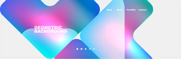 Arrows and squares with bright colors and round angles. Vector Illustration For Wallpaper, Banner, Background, Card, Book Illustration, landing page