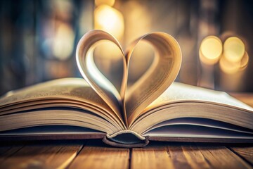 Fototapeta premium A heart in the pages of a book