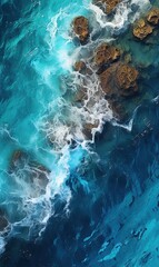 Aerial majestic natural sea background 