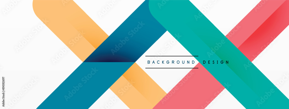 Poster A vibrant display of colorfulness as azure, electric blue ribbons intertwine in a pattern on a white background creating a cheerful art piece