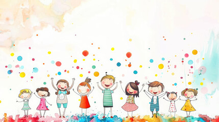 Playful Cheerful Children Illustrations