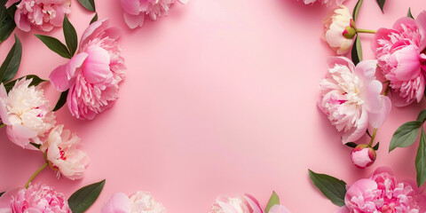 Decorative Rose Buds On A Matte Pink Smooth Background With A Blank Area Created Using Artificial Intelligence