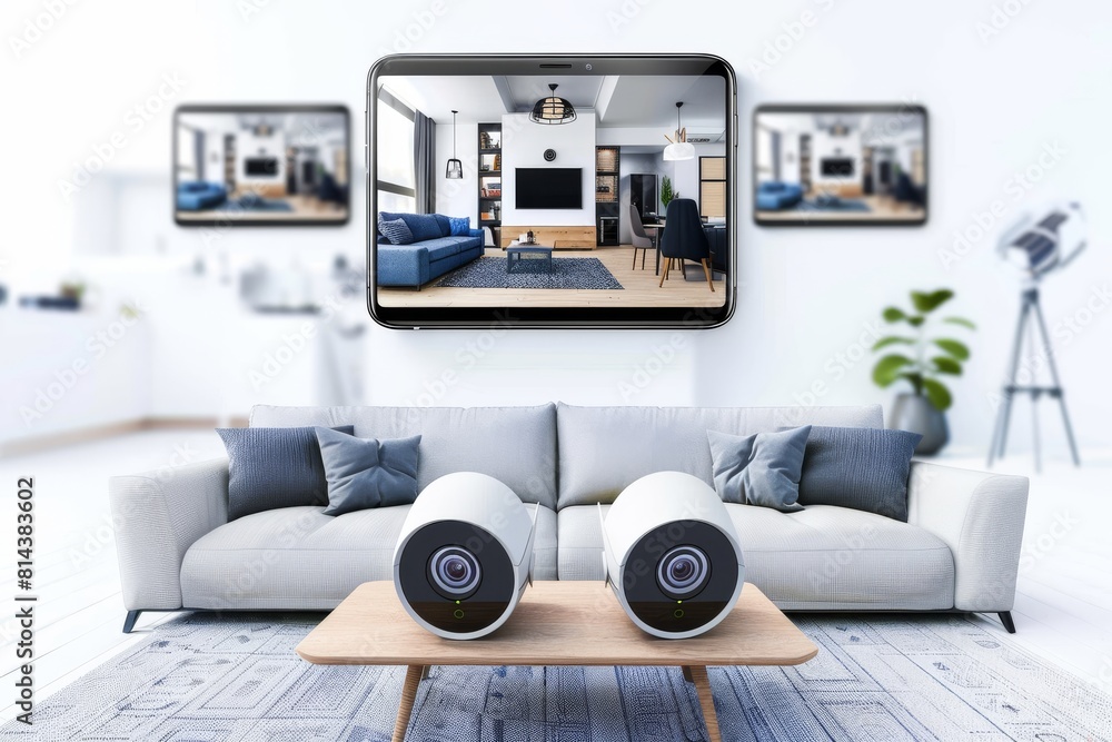 Poster digital recording and loud crime signaling in a remote alarm system with dual cameras ensure private