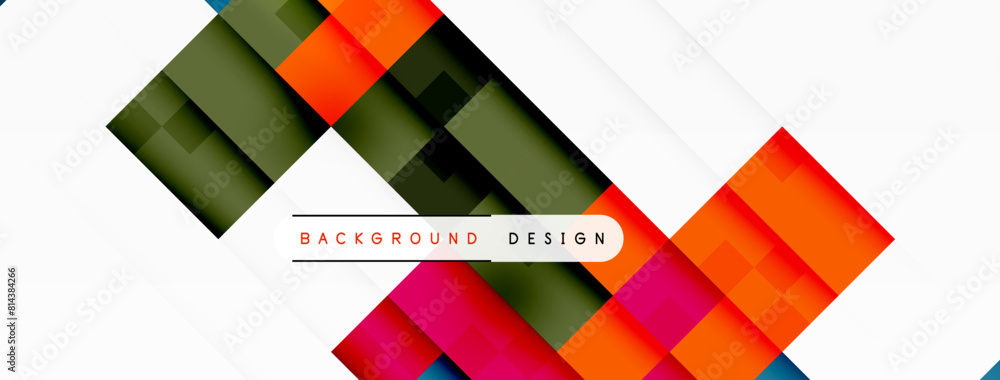 Aufkleber vibrant geometric shapes in magenta, tints, and shades form a colorful background with a white arrow