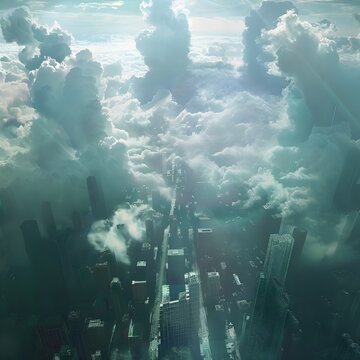 Living Metropolis A City Evolving within a Sentient Atmospheric Cloud