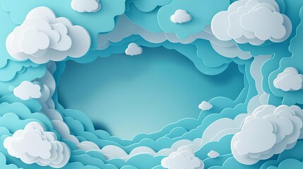 Secure cloud storage flat design top view cloud theme water color vivid