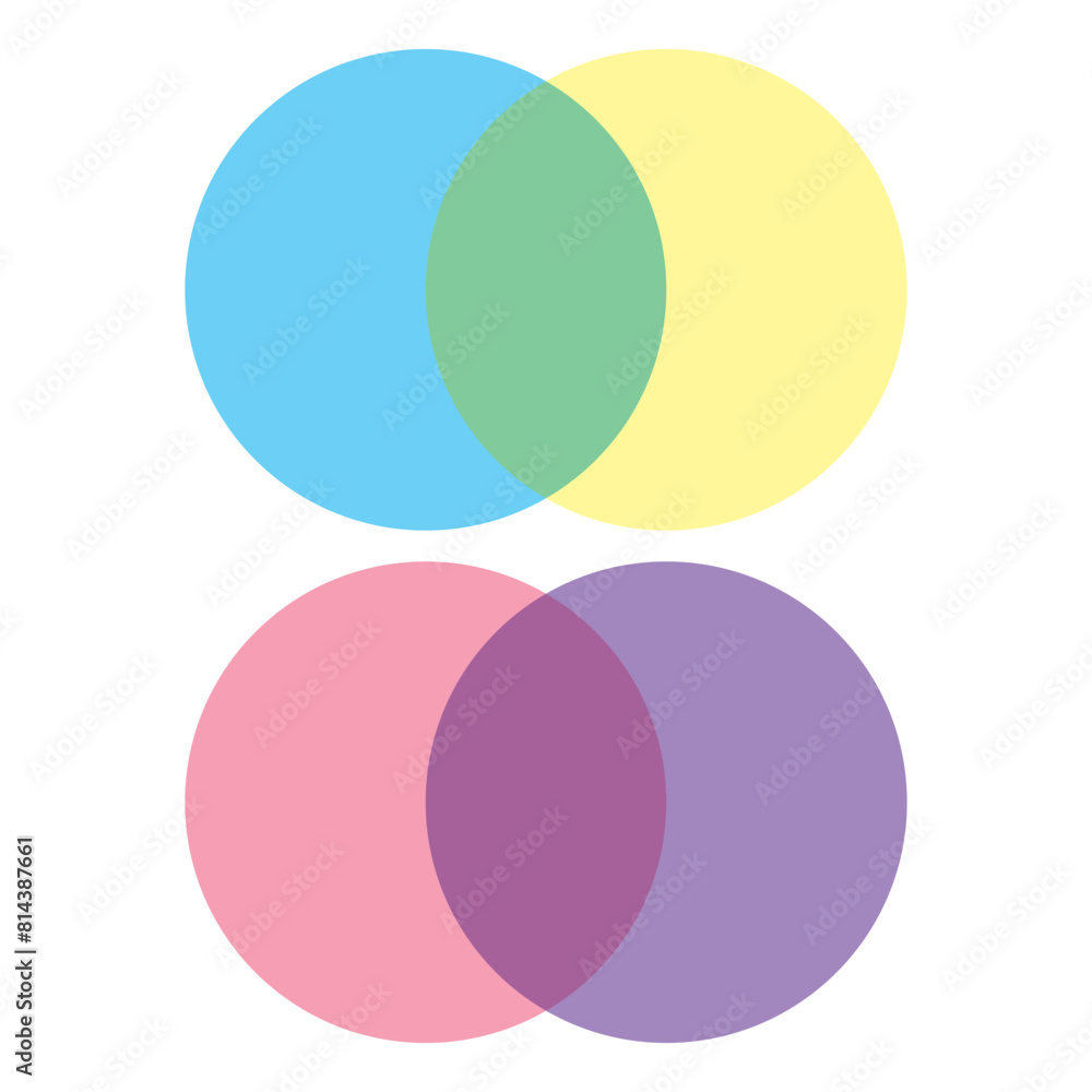 Poster shape with overlapping circles motif. geometric intersecting circles, rings abstract icon. discrete 