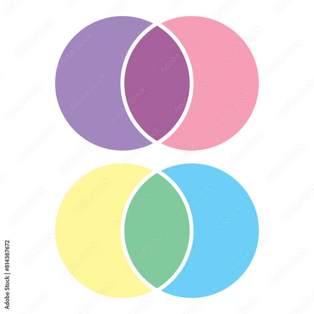 Poster shape with overlapping circles motif. geometric intersecting circles, rings abstract icon. discrete 