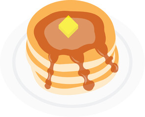 Delicious Pancake With Butter and Honey