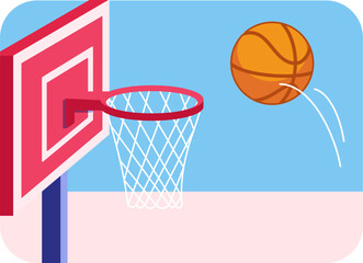 basketball hoop and ball in the basket © Artsy Moris