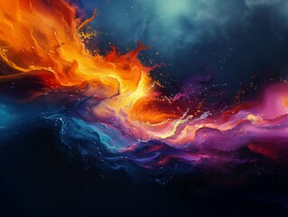 brightly colored fire deep wave ocean floating monitors lux thunderstorm galaxy city orange purple