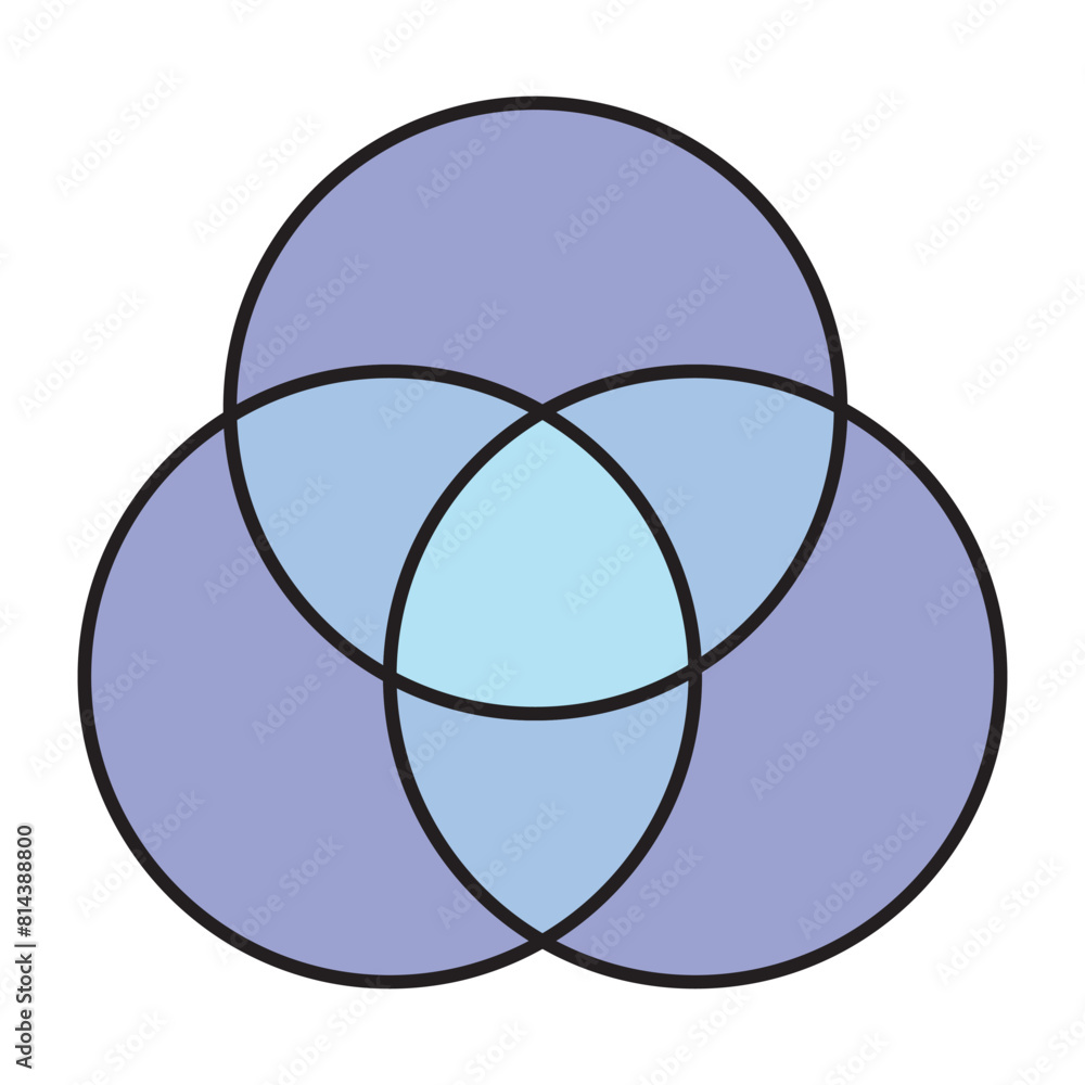 Poster shape with overlapping circles motif. geometric intersecting circles, rings abstract icon. discrete 