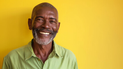 Obraz premium A woman with a shaved head is smiling, cancer patient with chemotherapy