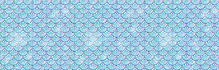 Colorful, repeating fish scale pattern illustration © GraphicsRF