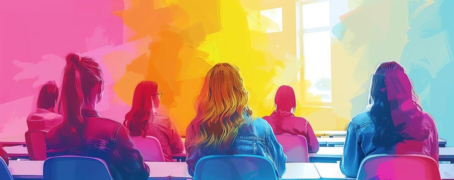 Teachers learning about consumer psychology to enhance student engagement and learning outcomes Style Psychology class, Color Psychologyfocused, Technique Digital painting