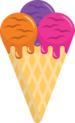 A Colorful Ice Cream With Three Colors
