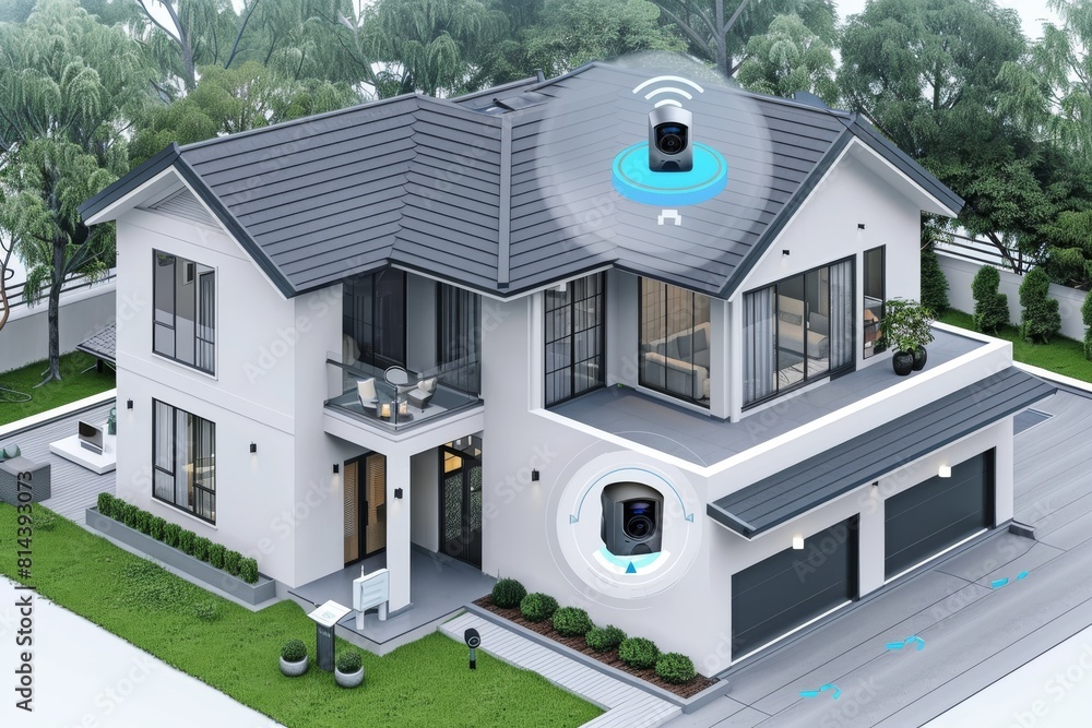 Poster confirm and visually secure perimeter protection with smart technology in connected surveillance sys