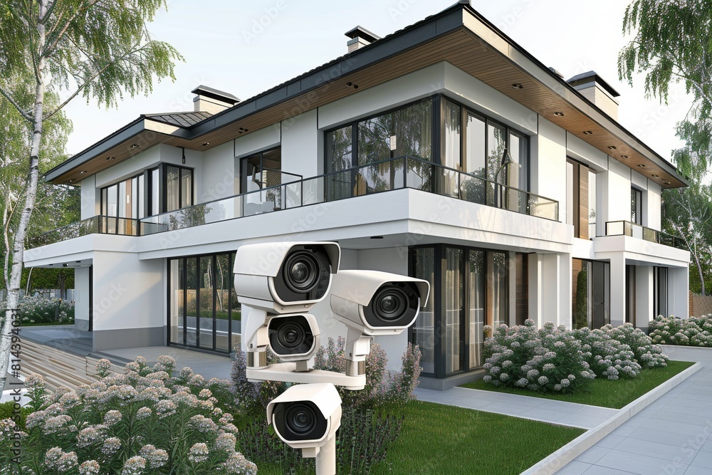 Poster connected surveillance systems with advanced technology and smart alarms visually confirm and secure