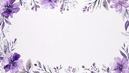 Watercolor purple floral background for wedding, birthday, card, invitation. Abstract background