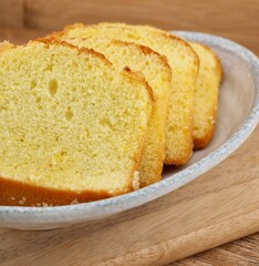 노란색 파운드 케익, 식사, 간식