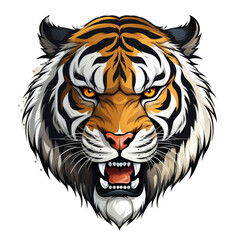Obraz premium Tiger head logo isolated on white background.
