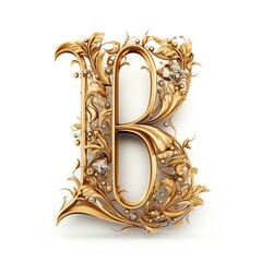 Golden font letter B