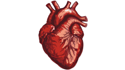 human heart on a white background. Cardiology and health concept.