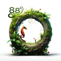 Letter O in nature style