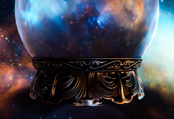 Ornate Crystal Ball Cosmic Background