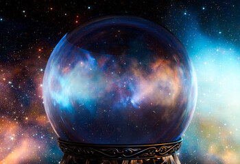 Ornate Crystal Ball Cosmic Background
