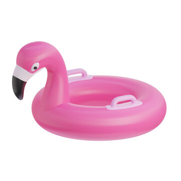 3d flamingo float summer icon