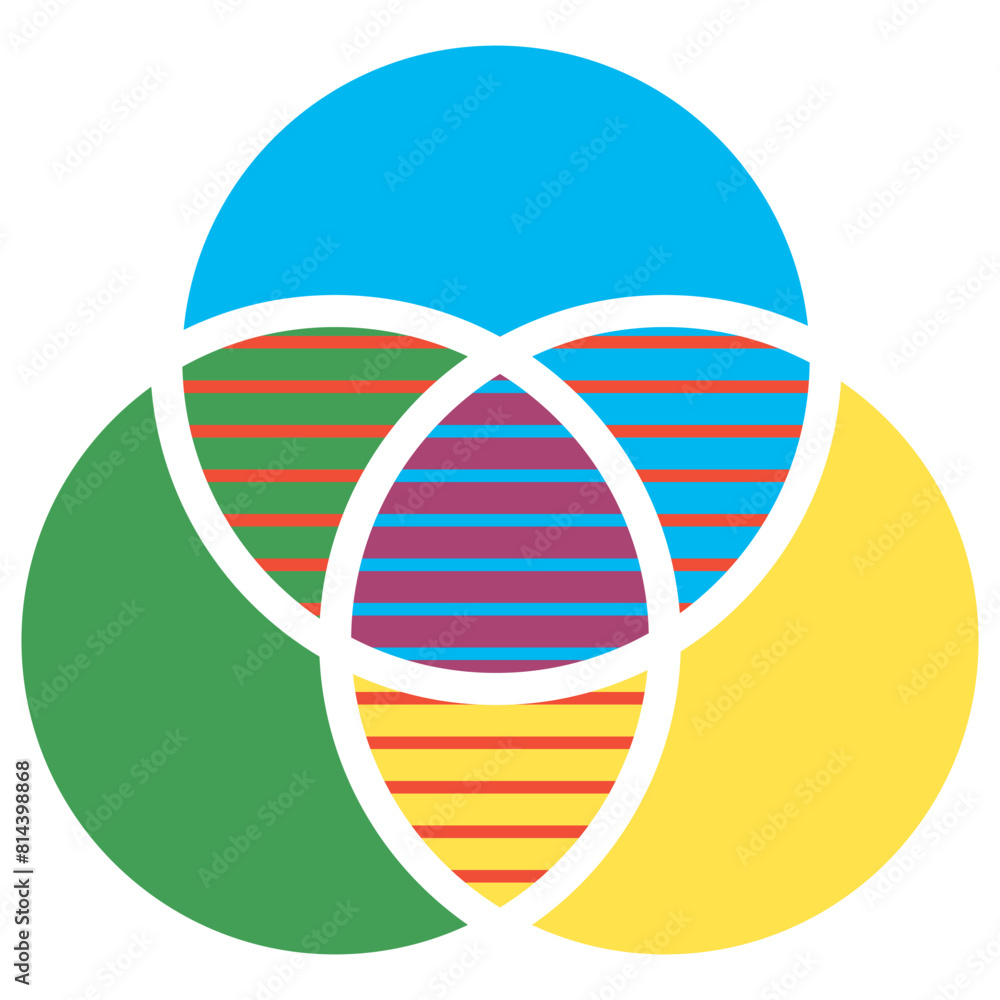 Poster shape with overlapping circles motif. geometric intersecting circles, rings abstract icon. discrete 