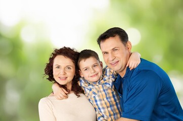 Fototapeta premium Happy young Family with children outdoor