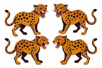 leopard cartoon vector illustration