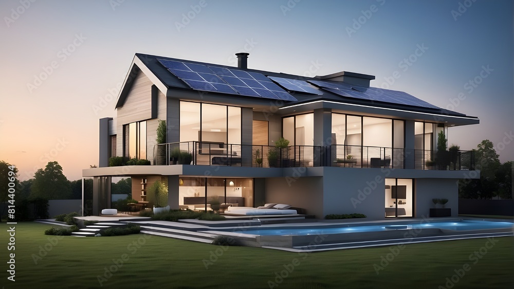 Poster utilizing cutting-edge technology and automation, the smart house rooftop system maximizes efficienc