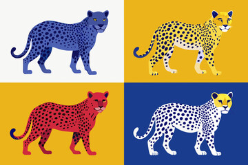 leopard cartoon vector illustration