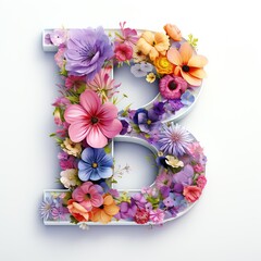 Flowers in font, Letter B