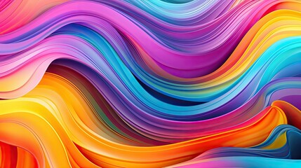 3d abstract wallpaper. Liquid metal rainbow waves. Rainbow colored swirls background