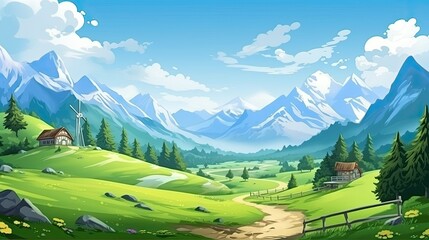 Obraz premium A beautiful scenery mountain landscape background