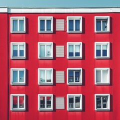 Obraz premium a red building with white windows