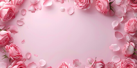 Pink Rose Background Girly For Beauty Or Wedding Celebration