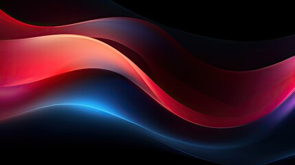 Dark abstract curve and wavy background with gradient and color, Glowing waves in a dark background