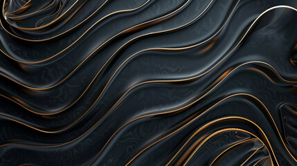 Black luxury background with golden lines.
