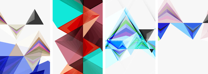 Triangle blend geometric concept poster designs for wallpaper, business card, cover, poster, banner, brochure, header, website