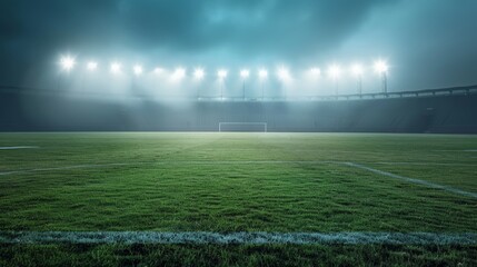 Stunning Sports Stadium at Night Generative AI